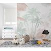 Soft Colored Trees Children's Room Wallpaper Design