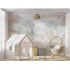 Soft Colored Trees Children's Room Wallpaper Design