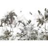 Soft Green Foggy Forest Tropical Leaves wallpaper design  Digital File