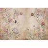 Vintage style Colorful Flowers and Birds wallpaper design