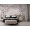 Vintage Watercolor Flowers and Flamingos wallpaper design