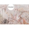 Vintage Watercolor Flowers and Flamingos wallpaper design