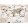 Watercolor Educational world map for Kids rooms design , For Digital Print. Digital File