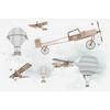 watercolor style Biplane and Hot air balloons design Digital file