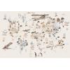 Watercolor style Children's room  cream color Educational  World Map Digital File