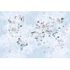 watercolor style in soft blue colors Kids world map and cute animals  Digital File