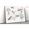 White Sky, Winged Biplanes for children's rooms design , For Digital Print. Digital File.