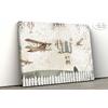 Winged airplanes and hot air balloons wallpaper design for children's rooms and nurseries.